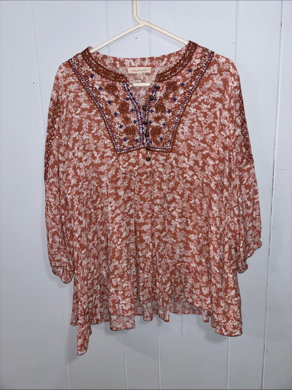 Solitaire Floral Embroidered Tunic